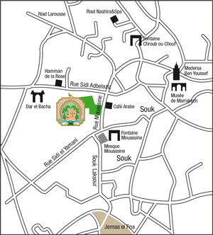 Area map of Le Jardin Secret Marrakech
